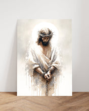 Jesus in Chains The Crucifixion Poster Bible Wall Art Boho Modern Minimalist Christian Gift Watercolor Scripture Canvas Print Easter Print 1660677704