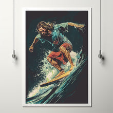Jesus Surfer Poster Cool Retro Surfing Wall Art Funny Jesus 90s Poster Revolution Retro Surfing  Poster Summer Beach
