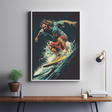 Jesus Surfer Poster Cool Retro Surfing Wall Art Funny Jesus 90s Poster Revolution Retro Surfing  Poster Summer Beach
