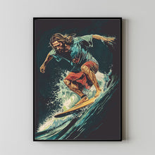 Jesus Surfer Poster Cool Retro Surfing Wall Art Funny Jesus 90s Poster Revolution Retro Surfing  Poster Summer Beach