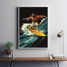 Surfing Jesus Poster - if Jesus lived today Wall Art for Print Cool Contemporary Interior Home Decor