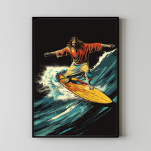 Surfing Jesus Poster - if Jesus lived today Wall Art for Print Cool Contemporary Interior Home Decor