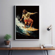 Jesus Surfer Poster Cool Retro Surfing Wall Art Funny Jesus 90s Poster Revolution Retro Surfing  Poster Summer Beach 1