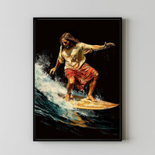 Jesus Surfer Poster Cool Retro Surfing Wall Art Funny Jesus 90s Poster Revolution Retro Surfing  Poster Summer Beach 1