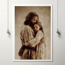Safe in His Arms, Jesus and Woman Painting, Jesus Hugging Woman Wall Art, Jesus Painting, Jesus Wall Art, Christian Home Decor