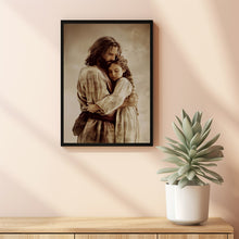 Safe in His Arms, Jesus and Woman Painting, Jesus Hugging Woman Wall Art, Jesus Painting, Jesus Wall Art, Christian Home Decor