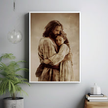 Safe in His Arms, Jesus and Woman Painting, Jesus Hugging Woman Wall Art, Jesus Painting, Jesus Wall Art, Christian Home Decor