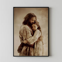 Safe in His Arms, Jesus and Woman Painting, Jesus Hugging Woman Wall Art, Jesus Painting, Jesus Wall Art, Christian Home Decor