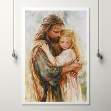 A New Day, Christian Art, Jesus with Girl, Jesus Portrait Painting, Poster Jesus Art, Bible Painting, Good Shepherd Art, Jesus With Children