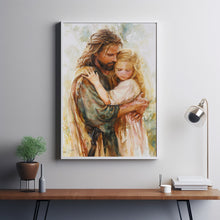 A New Day, Christian Art, Jesus with Girl, Jesus Portrait Painting, Poster Jesus Art, Bible Painting, Good Shepherd Art, Jesus With Children