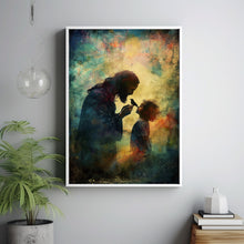 CHRISTIAN ART, Christ with child Poster painting of Jesus, Christ and Children, wall art poster print, Christ oil painting