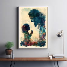CHRISTIAN ART, Christ with child Poster painting of Jesus, Christ and Children, wall art poster print, Christ oil painting 2