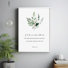 John 11:25 'I Am The Resurrection' Scripture Wall Art - Easter Bible Verse Poster for Renewal and Hope