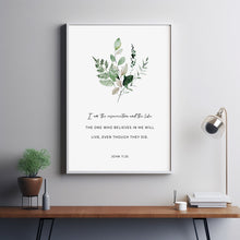 John 11:25 'I Am The Resurrection' Scripture Wall Art - Easter Bible Verse Poster for Renewal and Hope