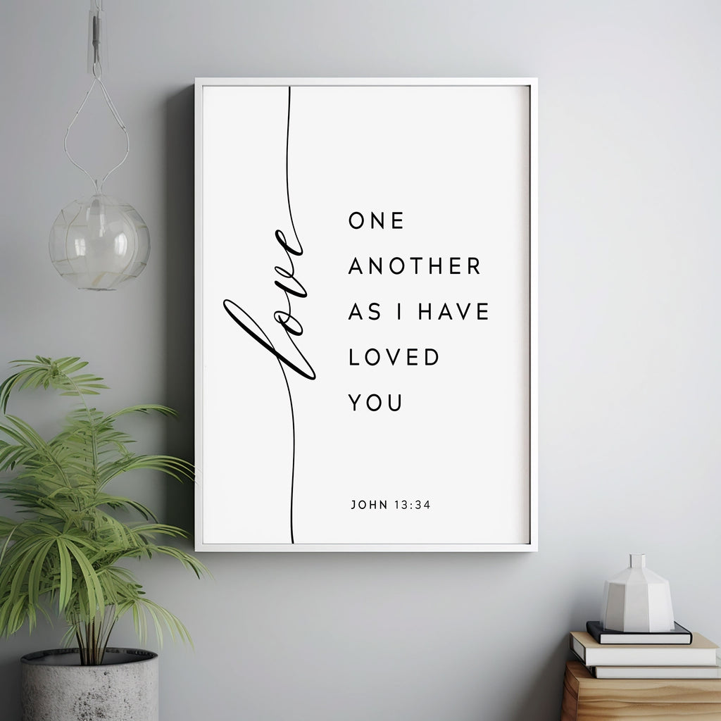 John 13:34 'Love One Another' Bible Verse Poster - Inspirational Chris ...