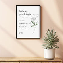 John 15:5 'I Am The Vine' Scripture Wall Art - Easter Bible Verse Poster for Renewal and Spiritual Growth
