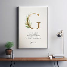 John 4:24 'Worship In Spirit And Truth' Bible Verse Wall Art - Inspirational Christian Decor for Genuine Faith