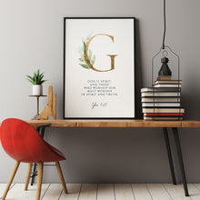 John 4:24 'Worship In Spirit And Truth' Bible Verse Wall Art - Inspirational Christian Decor for Genuine Faith