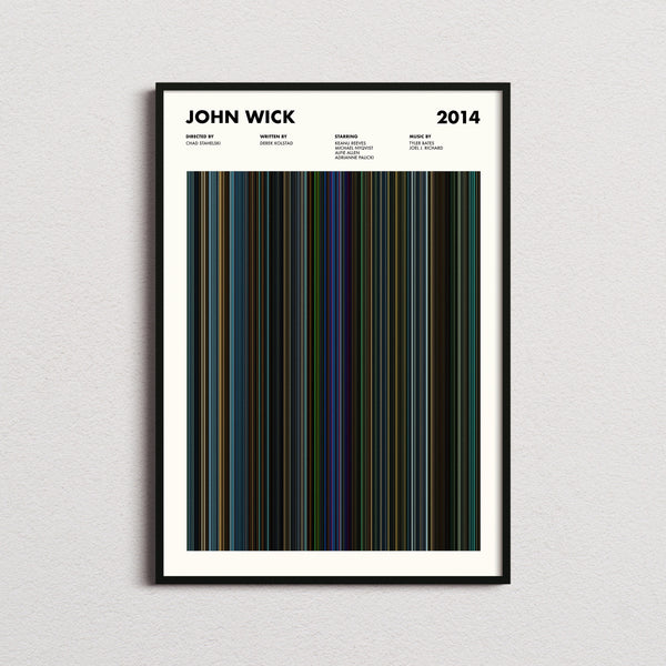 John Wick Movie Barcode Print, John Wick Print, John Wick Poster, John ...