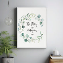 Joshua 1:9 'Be Strong And Courageous' Bible Verse Wall Art - Empowering Christian Decor for Confidence and Faith