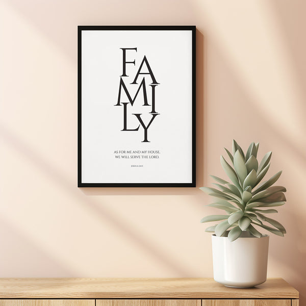 Joshua 2415 As For Me and My House Minimalist Poster Christian Bible Verse Wall Art, Family Scripture Wall Art for Housewarming Gift