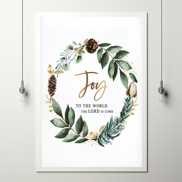 Joy To The World Christmas Decor - 'The Lord Is Come' Festive Wreath for Holiday Cheer