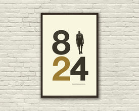 KOBE BRYANT Inspired Poster, Art Print - Minimalist, Helvetica, Mid-Century Modern, Black and Gold, Swiss, Poster, Office 907355393