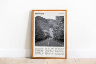 Kentucky State Wall Art  Poster Kentucky State Black White Poster  Poster Art Gift 1681286224