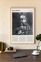 King Arthur Wall Art  King Arthur king of Britain Poster Black White Poster  Poster Art Gift 1681319270