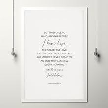 Lamentations 32123 The Steadfast Love of the Lord Minimalist Christian Scripture Wall Art Poster, Poster Bible Verse Art