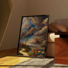 Landscape Painting Vintage Painting Clouds Landscape Painting Retro Wall Art   Nature Art Horizon Painting 1739315651