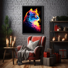 Colorful Cat Painting Poster - Vibrant Spiritual Wall Art Print | Unique Feline Artwork