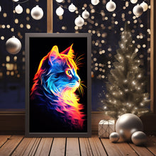 Colorful Cat Painting Poster - Vibrant Spiritual Wall Art Print | Unique Feline Artwork