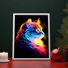 Colorful Cat Painting Poster - Vibrant Spiritual Wall Art Print | Unique Feline Artwork