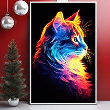 Colorful Cat Painting Poster - Vibrant Spiritual Wall Art Print | Unique Feline Artwork