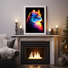 Colorful Cat Painting Poster - Vibrant Spiritual Wall Art Print | Unique Feline Artwork