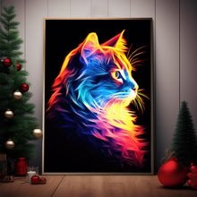 Colorful Cat Painting Poster - Vibrant Spiritual Wall Art Print | Unique Feline Artwork