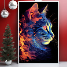 Linearly Interpolated Colorful Cat Painting Poster - Modern Spiritual Cat Wall Art Print