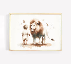 Lion and the Kid Boho Modern Bible Verse Art Canvas Wall Art Poster Birthday Gift Christian Watercolor Print Living Room Home Easter Print 1651813656