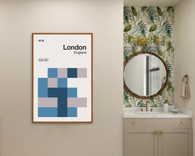 London Print, London Travel Poster, London Minimalist Print, Mid-Century Design, Abstract Wall Art, Geometric Print, Abstract Color Print 858253239