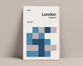 London Print, London Travel Poster, London Minimalist Print, Mid-Century Design, Abstract Wall Art, Geometric Print, Abstract Color Print 858253239