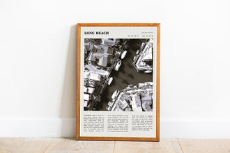Long Beach California Wall Art  Poster Long Beach California Black White Poster  Poster Art Gift 1680190438