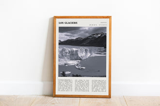 Los Glaciares National Park Wall Art  Poster Los Glaciares National Park Black White Poster Art Gift 1699852071