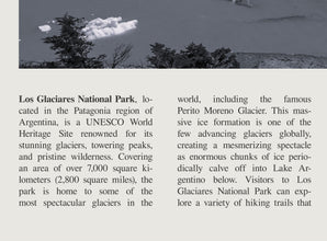 Los Glaciares National Park Wall Art  Poster Los Glaciares National Park Black White Poster Art Gift 1699852071