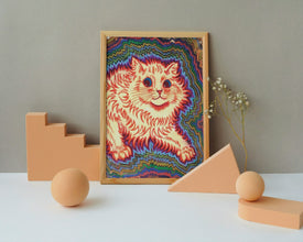 Louis Wain Psychotic Cat Print Wall art Poster 1576382345