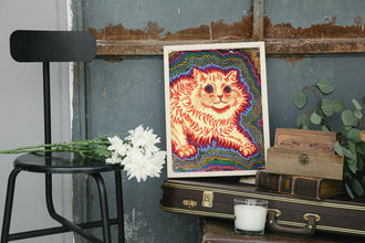 Louis Wain Psychotic Cat Print Wall art Poster 1576382345