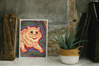Louis Wain Psychotic Cat Print Wall art Poster 1565225746