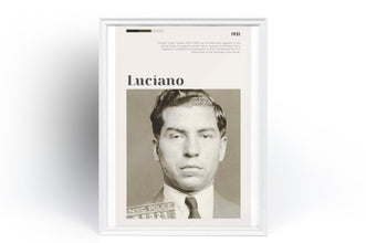 Lucky Luciano Mugshot Poster Wall Art Genovese crime family American Mafia National Crime Syndicate Poster Art Gift 1550281294