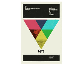 MID CENTURY MODERN El Rey Piano - Andrew McMahon Dear Jack Benefit 24 x 36 Lithograph Art Print Concert Tour Poster, Hipster, Vintage Style 170399178