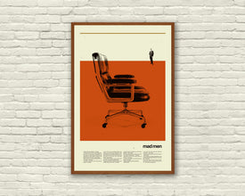 Mad Men Eames Chair Inspired Poster, Art Prints, New York, Mid-Century, Office 829447349